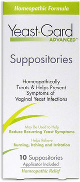 Supositorios homeopáticos avanzados de levadura-Gard 10 ea