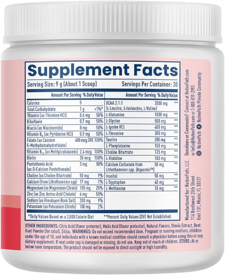 Electrolitos en Polvo NativePath, Sin Azúcar, 30 Porciones