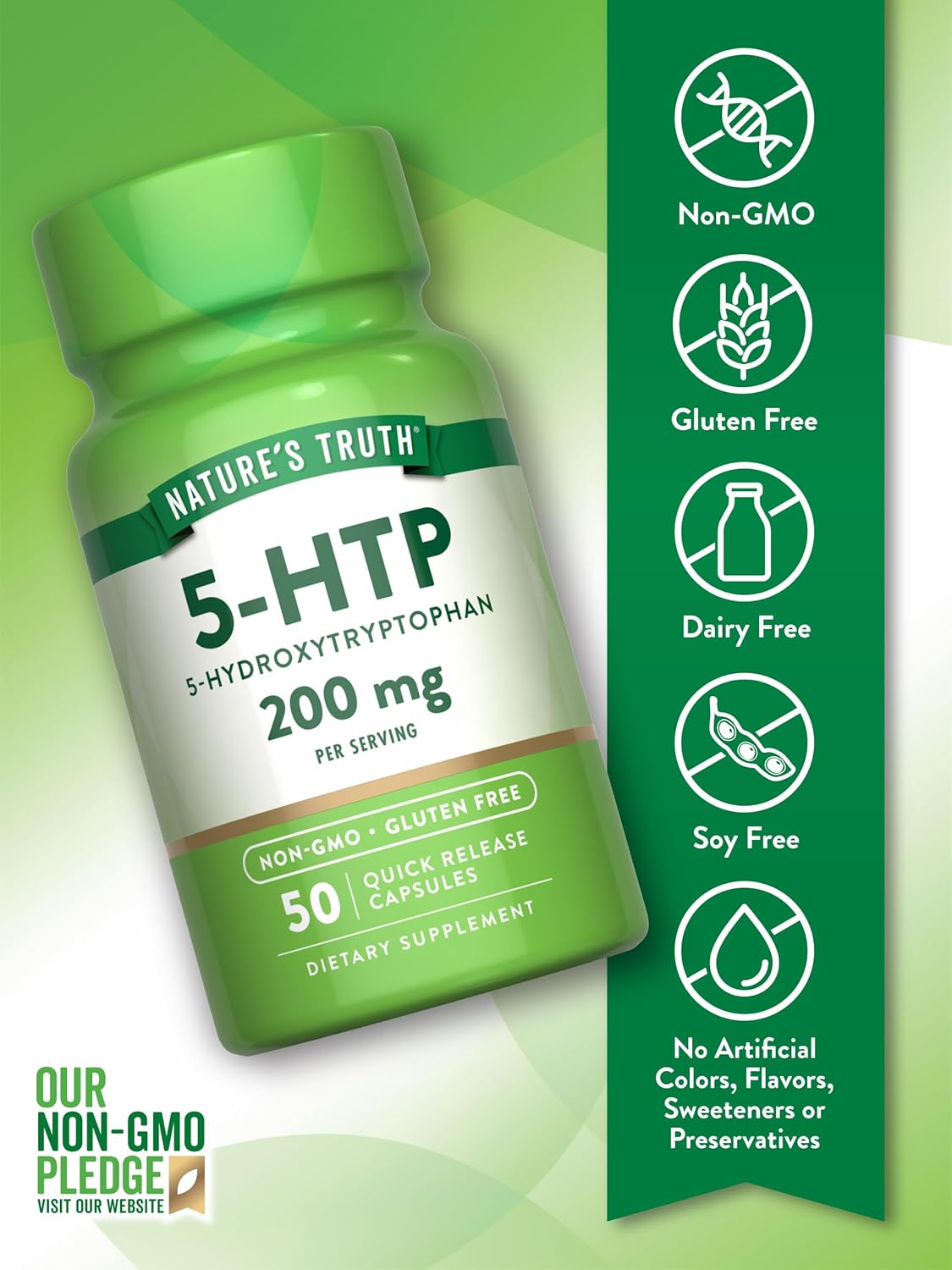 Suplemento 5HTP 200mg Nature's Truth | No GMO, Sin Gluten
