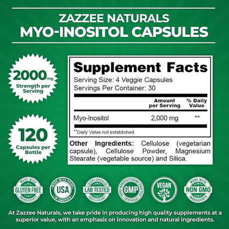 Suplemento Myo-Inositol para SOP 120 cápsulas vegetarianas