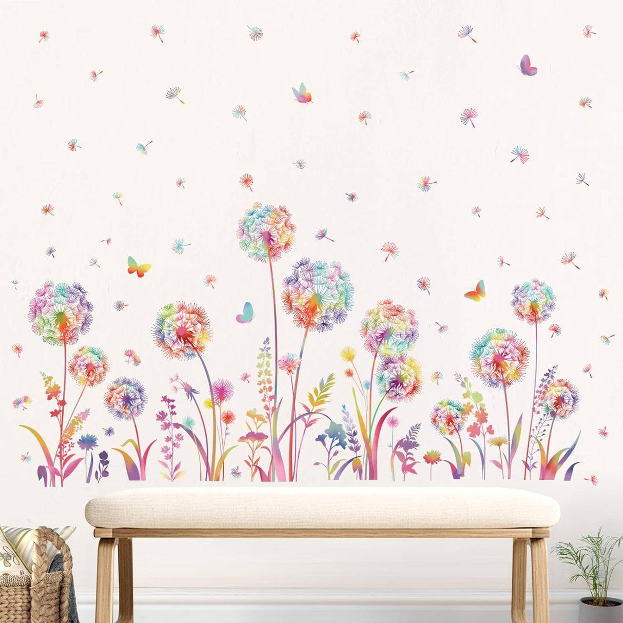 Adhesivos Pared Diente de León Decalmile, Mariposas Voladoras