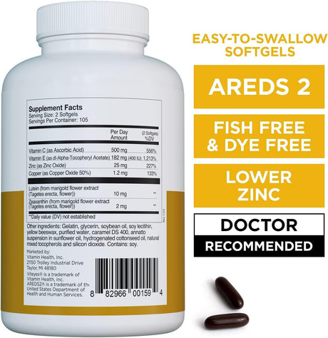 Suplemento Viteyes AREDS2  Classic Macular Health 210 cáp