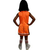 Disfraces de animadora para niñas talla S naranja y negro