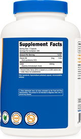 Suplemento Nutricost GABA ácido gamma aminobutírico 240 und