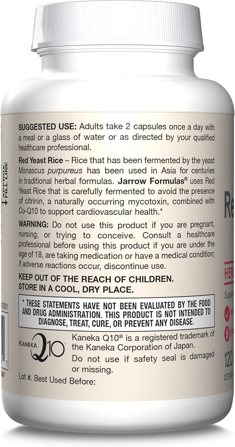 Suplemento Jarrow Formulas Red Yeast Rice 1200 mg &  Co-Q10