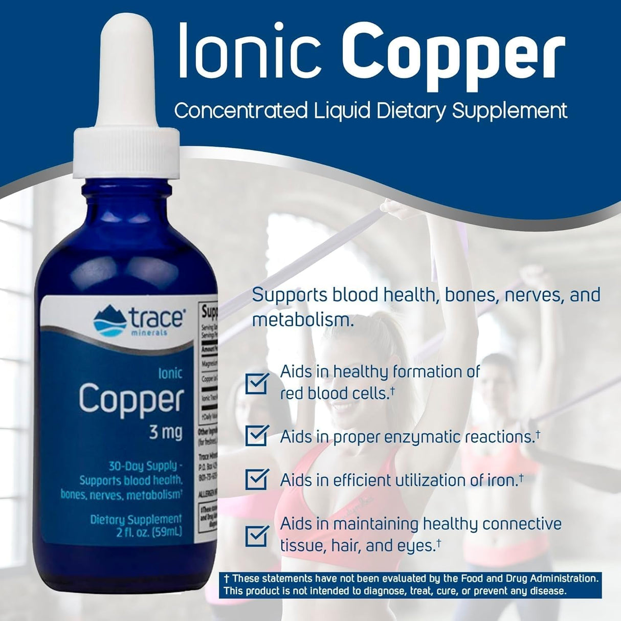 TracesMinerals Cobre Iónico Apoyo Óseo y Energía 2 fl oz
