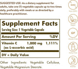 Solgar Vitamina C 1000 mg, 250 Cápsulas Vegetales, Antioxidante