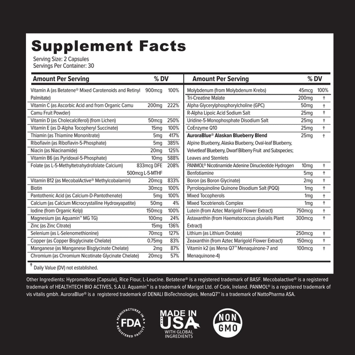 Multivitaminas Naturales para Adultos - 60 Cápsulas