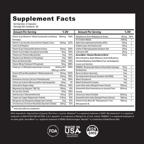 Multivitaminas Naturales para Adultos - 60 Cápsulas