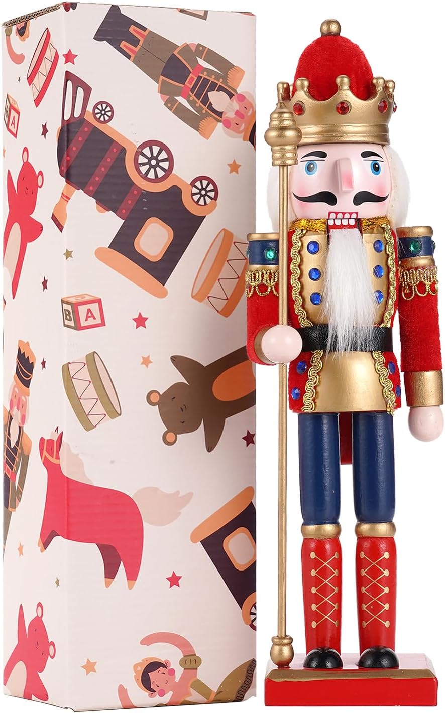 Adorno Navideño Nutcracker COMBIUBIU 11.2 pulgadas, Figuras de Madera
