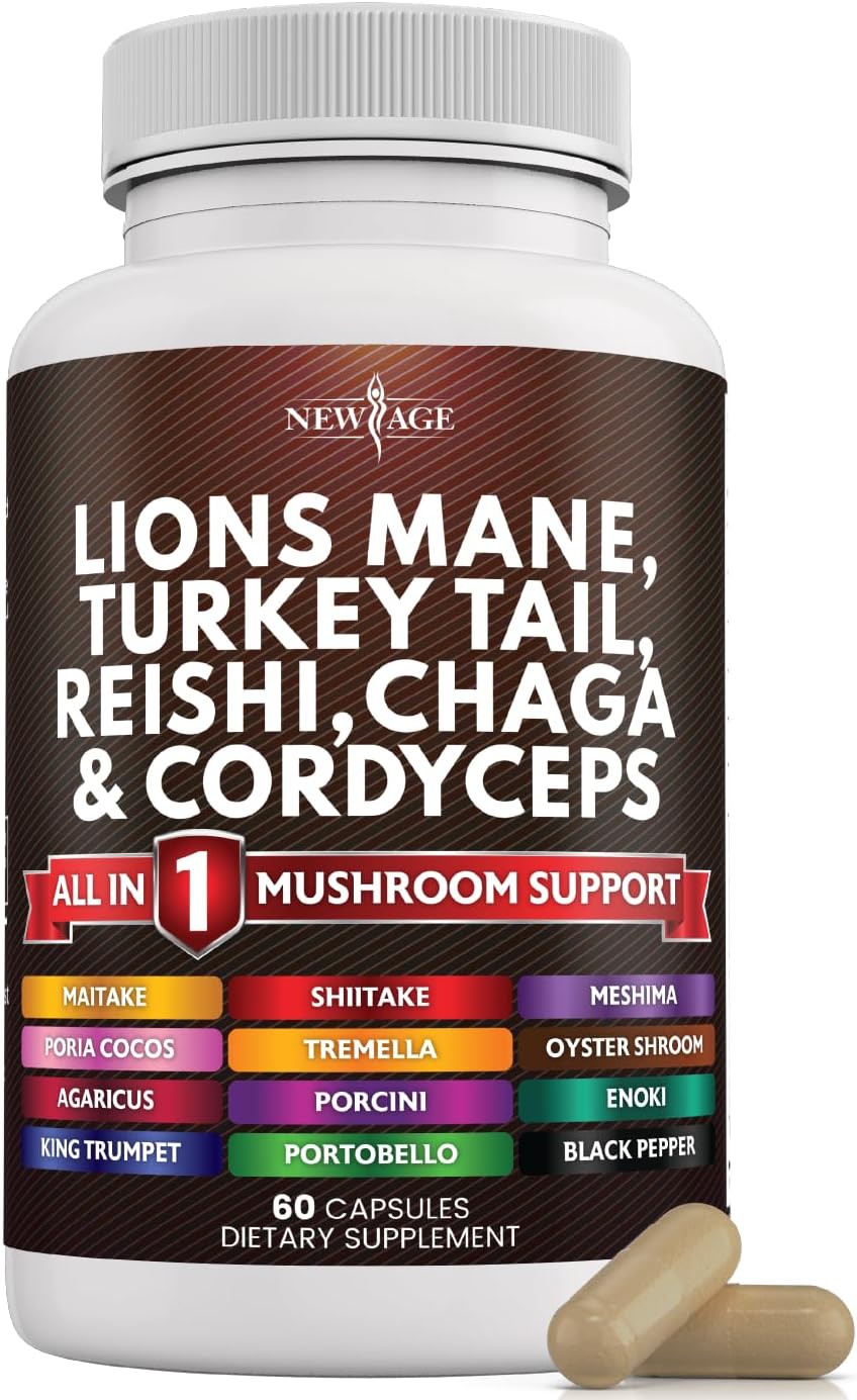 Suplemento de Setas Lion's Mane NEW AGE con otros hongos