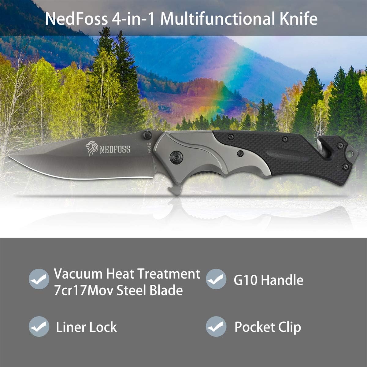 Cuchillo de bolsillo para hombre plegable multiherramienta