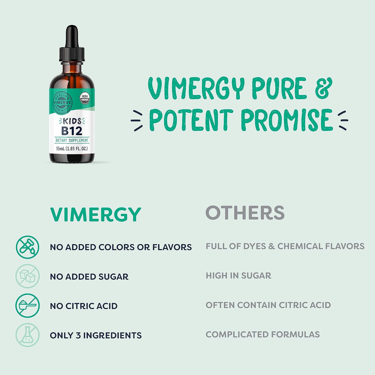 Vimergy Kids B12 Líquido Orgánico - Apoyo Inmunológico 55 mL