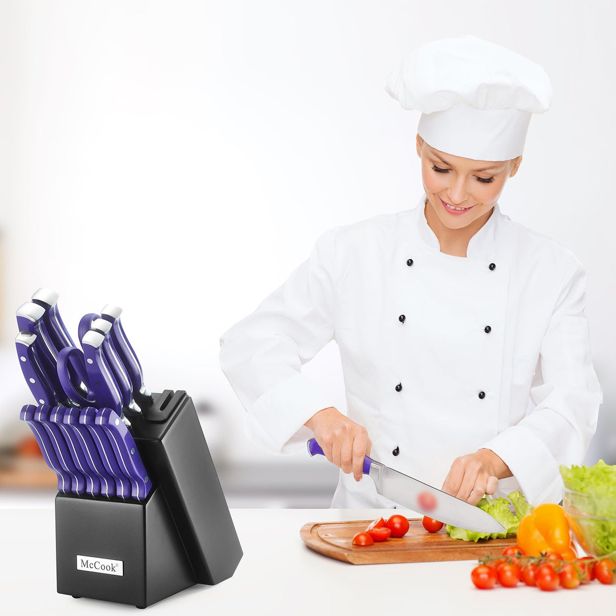 Juego de cuchillos de cocina de acero inoxidable