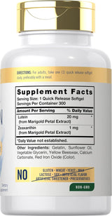 Suplemento Luteína y zeaxantina 20 mg  300 cápsulas blandas