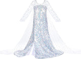 Disfraz de princesa con capa larga brillante para niñas 2-3t