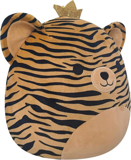 Peluche tigre marrón de 14 pulgadas con corona Squishmallows