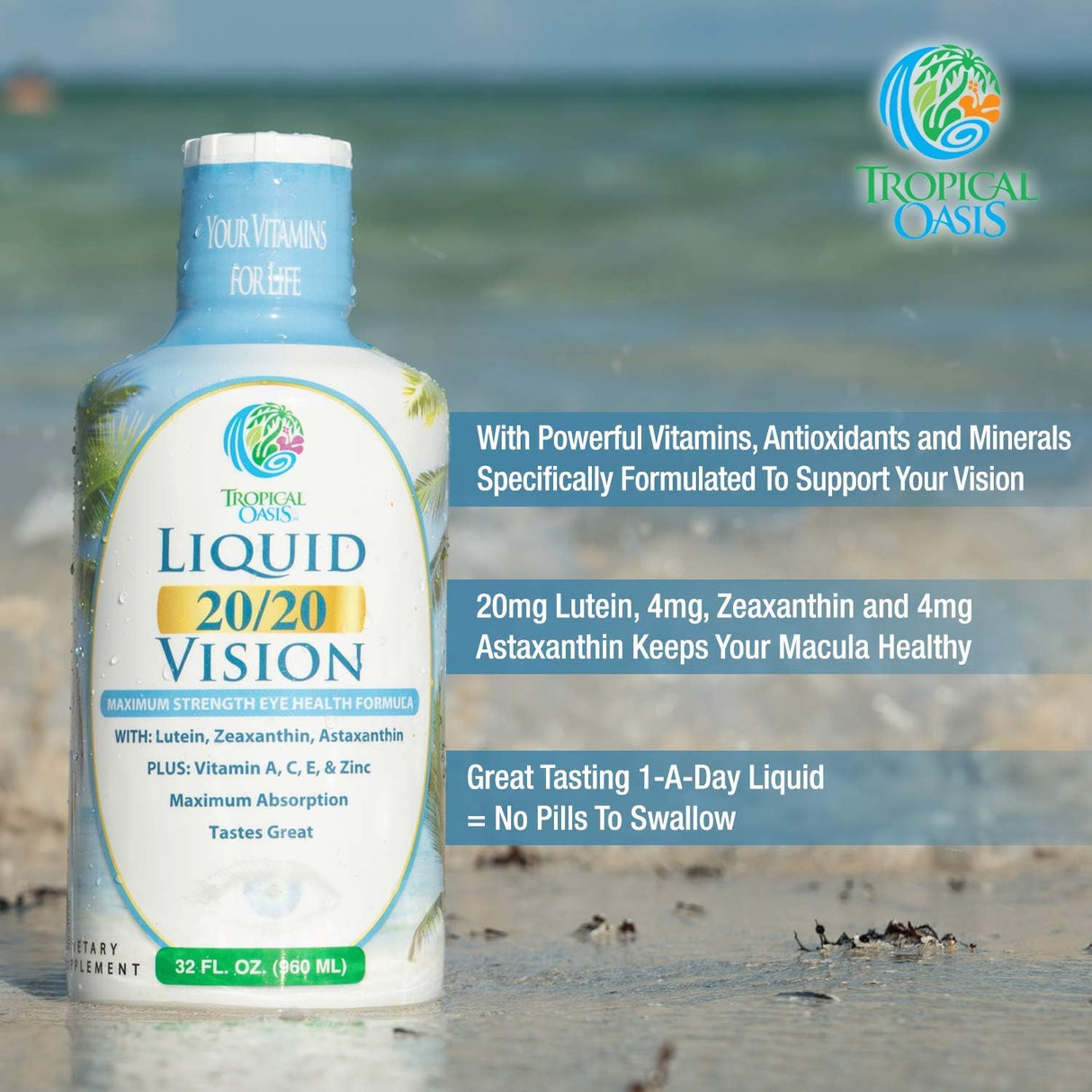 Suplemento Liquid 20/20 Vision  vitaminas para los ojos 32oz