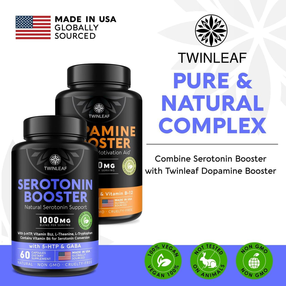 Suplemento de serotonina natural  5HTP Serotonina & Cortisol