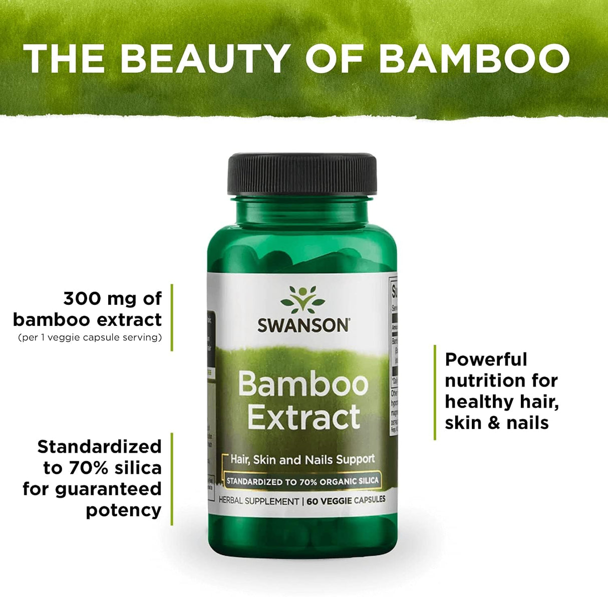 Suplementos Extracto de bambú para cabello y uñas 60 und