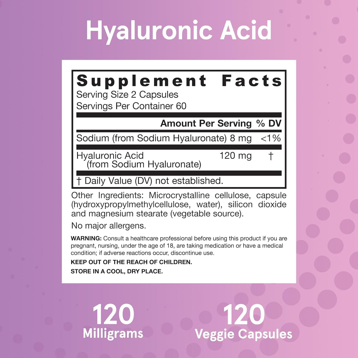 ácido hialurónico de Jarrow Formulas HYAL120