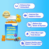Suplementos Gomitas de luteína y zeaxantina de 20 mg