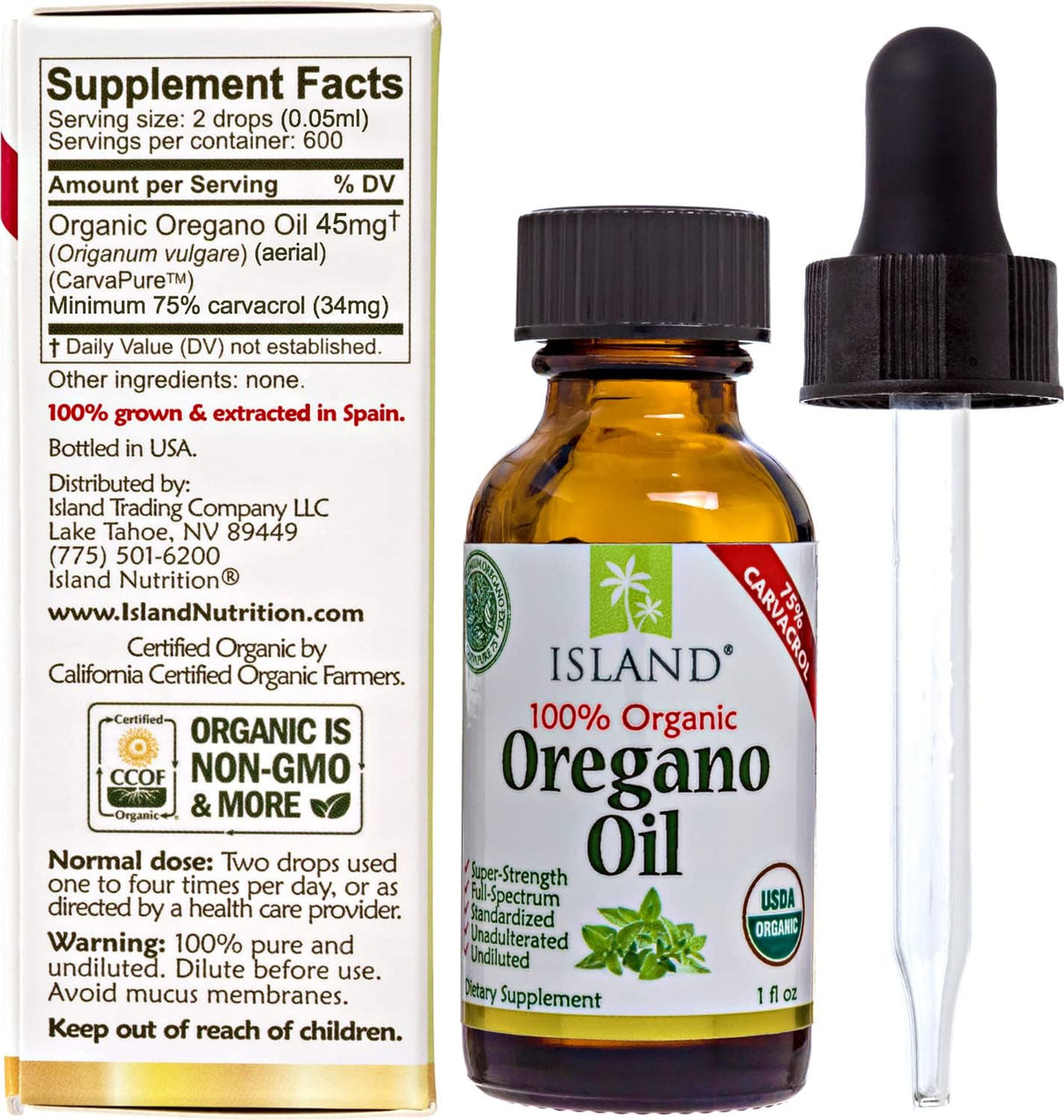Suplemento Gotas líquidas orgánicas de aceite de orégano