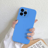 DEENAKIN Funda para iPhone 13 Pro Max con protector de pantalla, cubierta de goma de gel de silicona líquida suave y duradera para iPhone 13 Pro Max de 6.7 pulgadas, color azul cielo