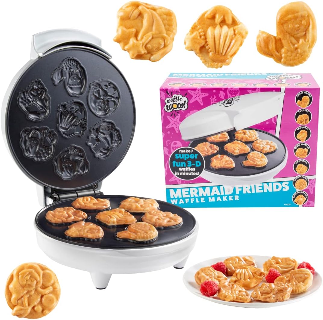 Wafflera de Sirena - Crea 7 Waffles en Minutos - Modelo Oceanía