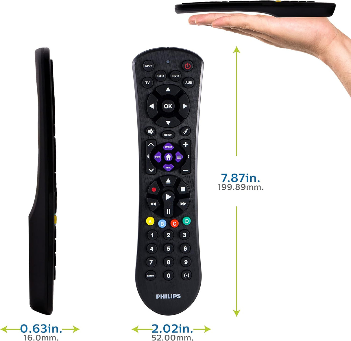 Control Remoto Universal Philips, 4 Dispositivos, SRP9243B/27