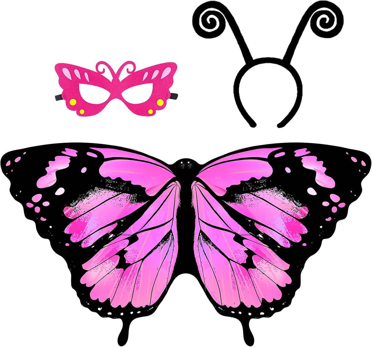 Disfraces de alas de mariposa para niñas talla única rosada