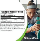 NaturesPlus Hierro - 40 mg, 90 Tablets, Vegetarian, Sin Gluten