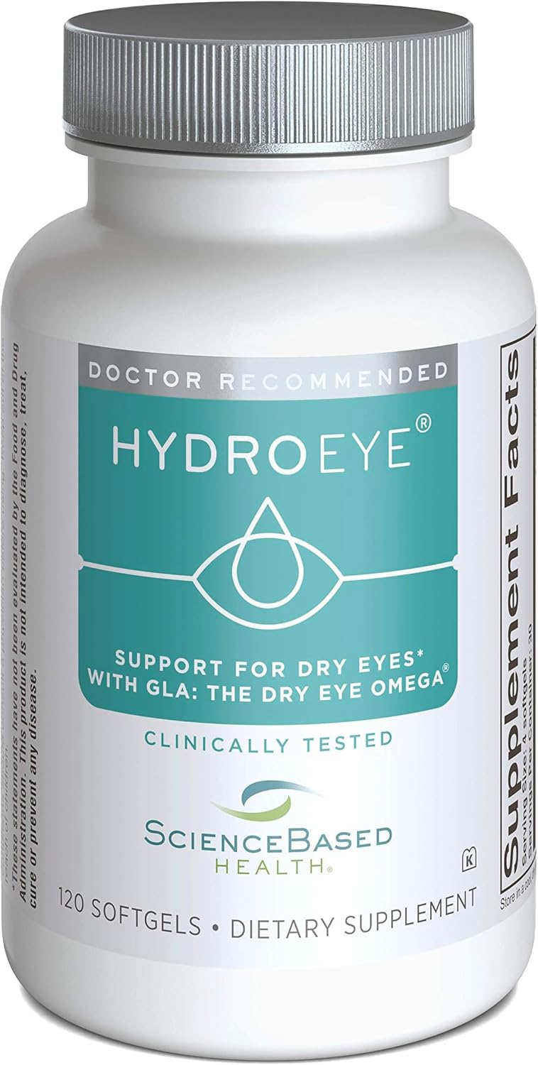 Suplemento de cápsulas de gel Hydroeye, alivio para ojos secos, 120 unidades