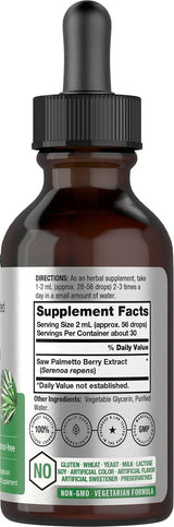 Extracto líquido de Saw Palmetto Horbäach | Sin alcohol, vegano, 2 oz