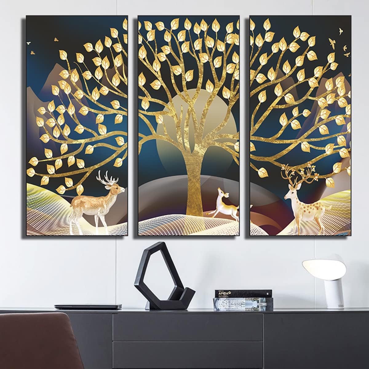 Stickers de Árbol Dorado, Arte de Pared para Decoración