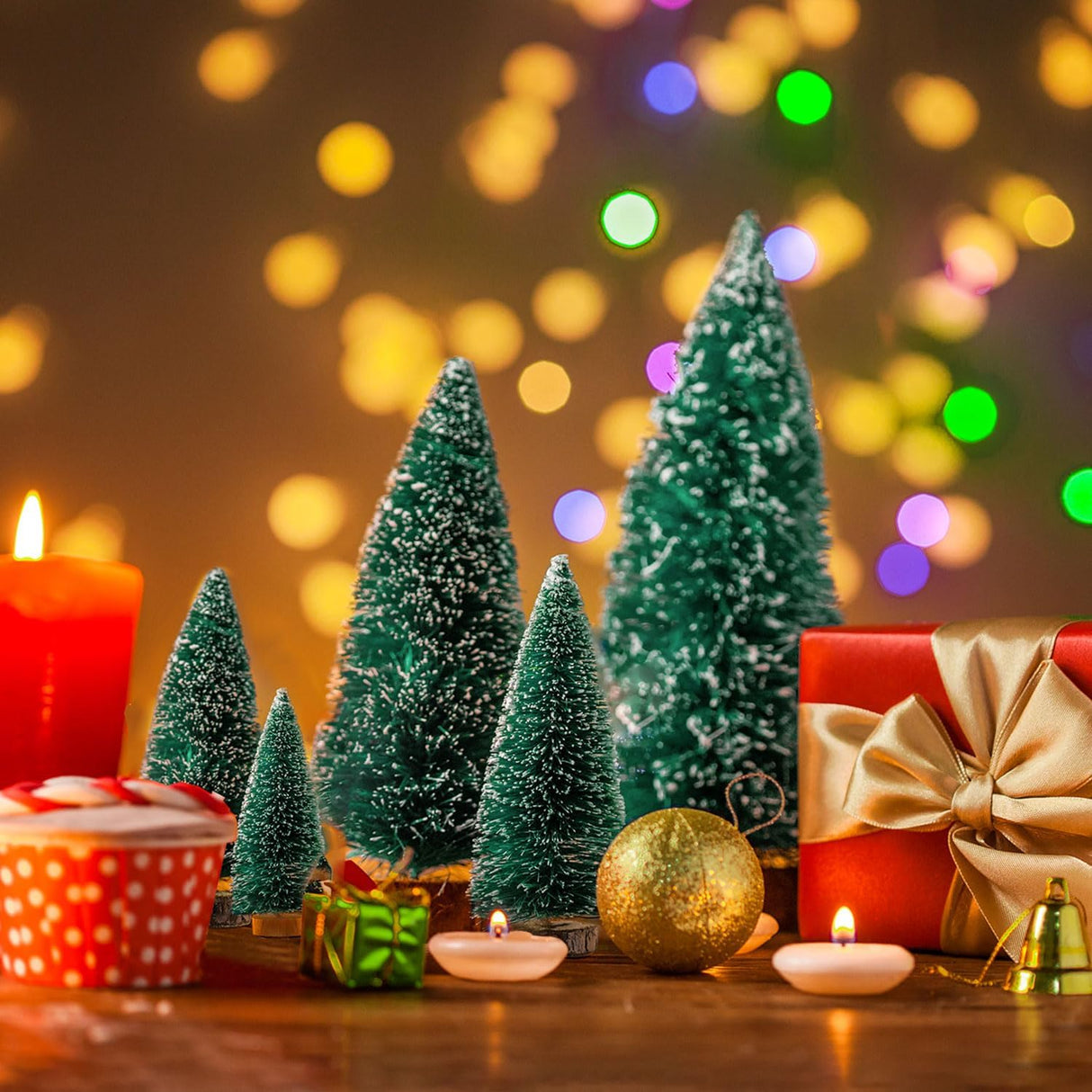 Árboles de Navidad Mini de Cepillo Artificial - Decoración 4-12 in