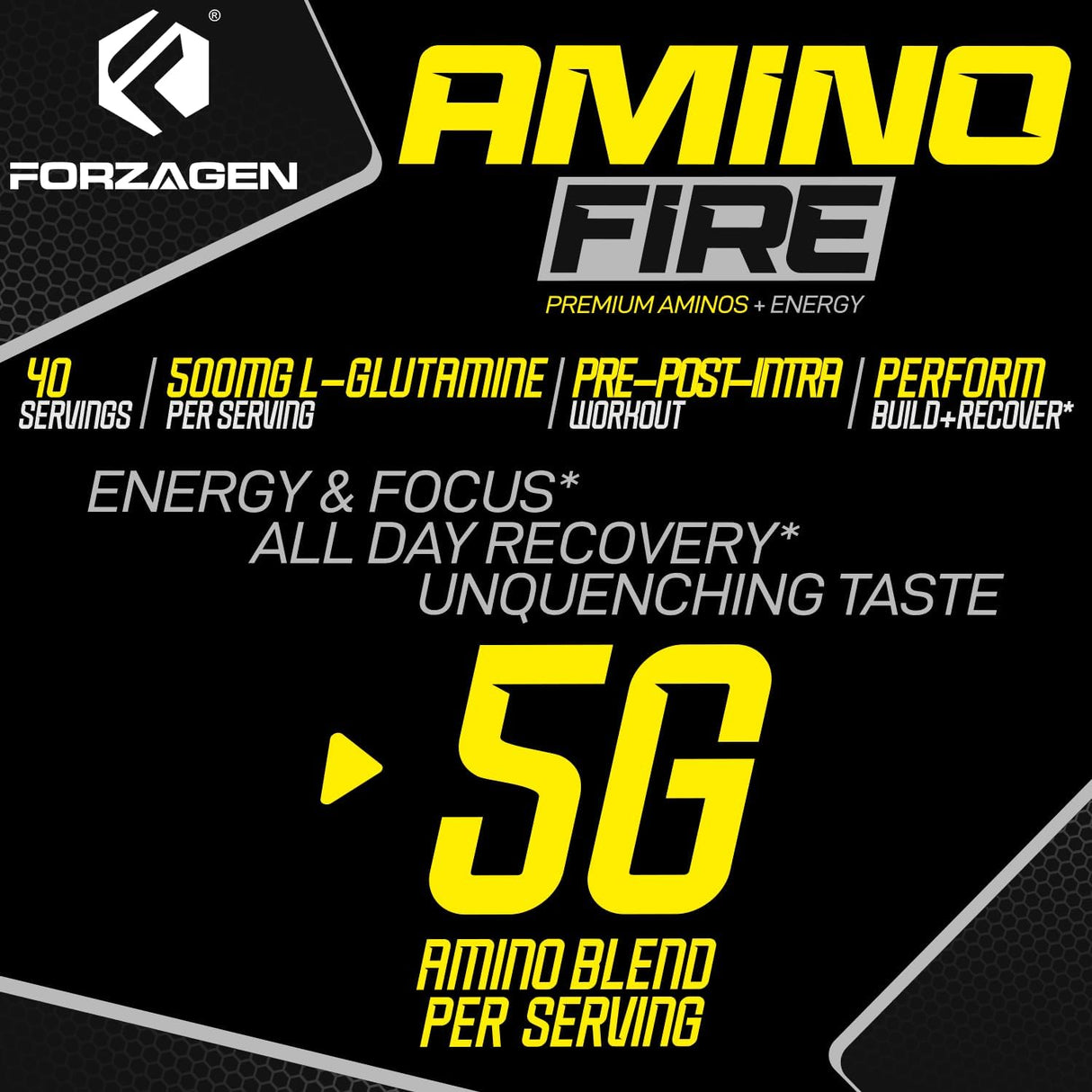 Forzagen Amino Fire | Aminoácidos Esenciales, 40 Porciones