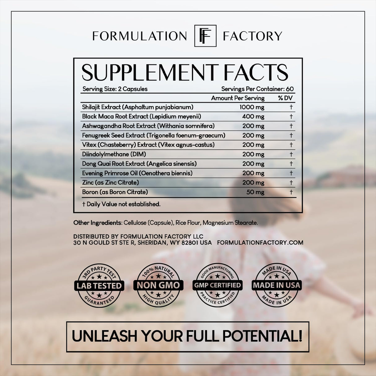 Maximizador hormonal 10-en-1 con Shilajit, Maca, Ashwagandha, 120 caps