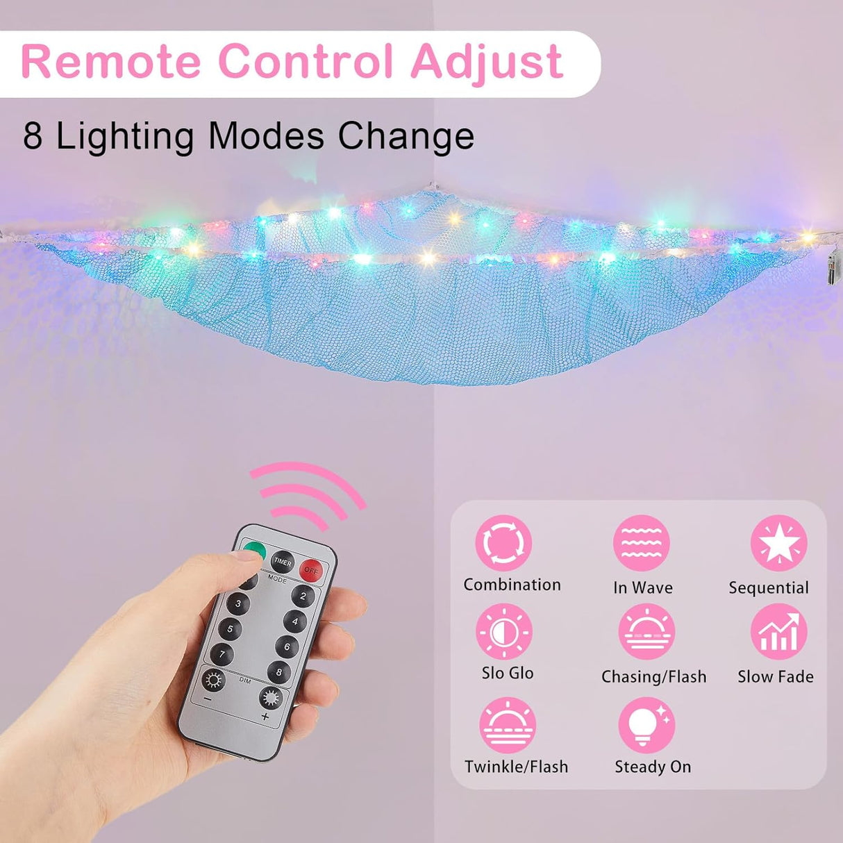 Hamaca para Peluches Basumee con Luz LED y Control Remoto