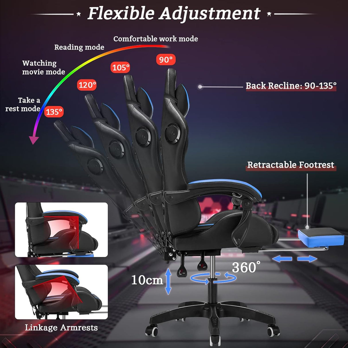 Silla Gamer con altavoces Bluetooth POA8806137 VANSPACE