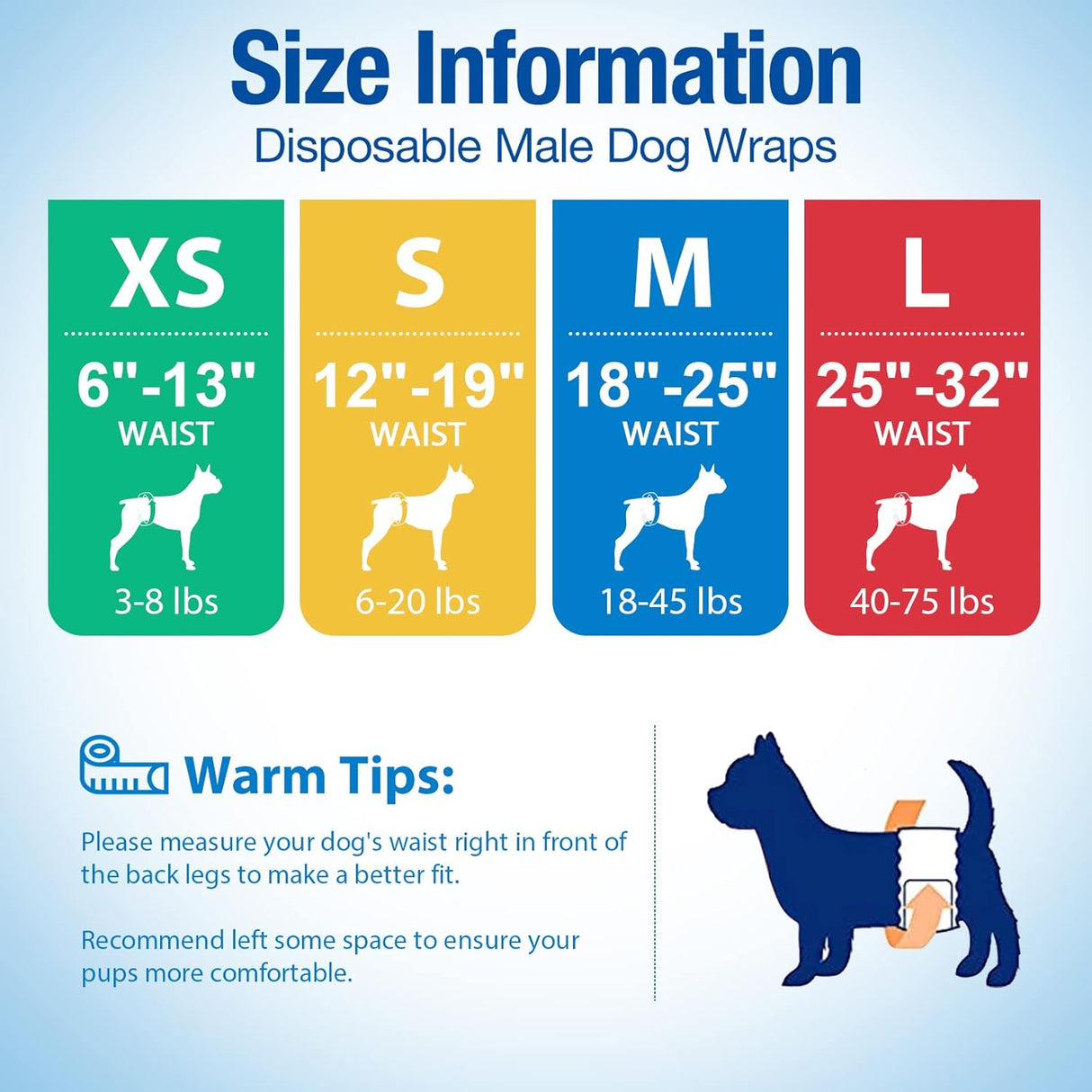 Pet Soft Pañales desechables para perros machos, con indicador de humedad