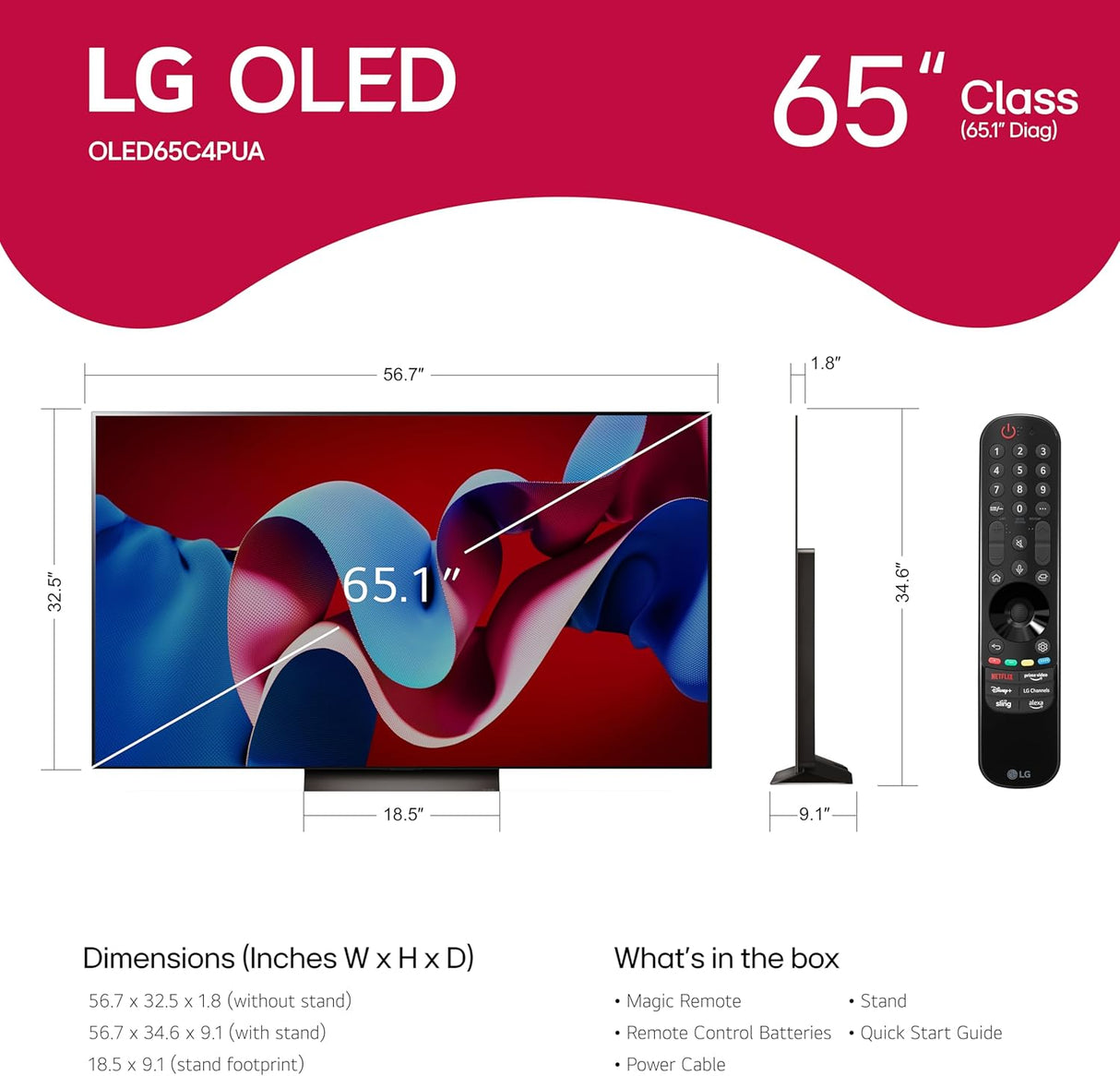 Televisor OLED 65 LG Smart 4K AI Alexa - OLED65C4PUA