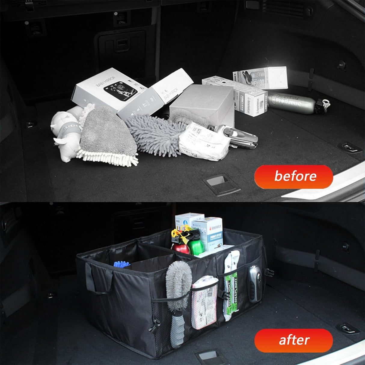 Organizador de Maletero, Collapsible, 3 Compartimentos, SUV/Sedan