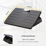 Reposapiés Ajustable Fellowes con Protección Microban, Negro
