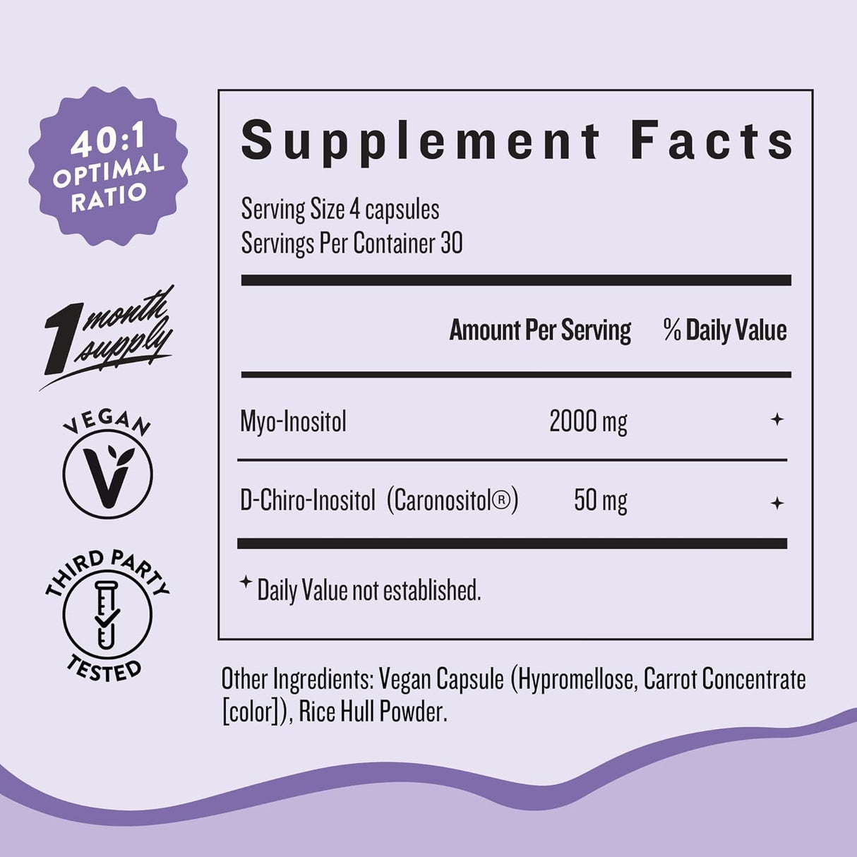 Suplemento de Inositol Puro Legendairy Milk, 30 días