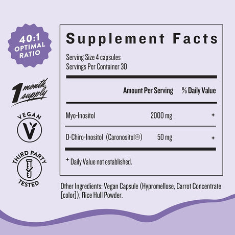 Suplemento de Inositol Puro Legendairy Milk, 30 días