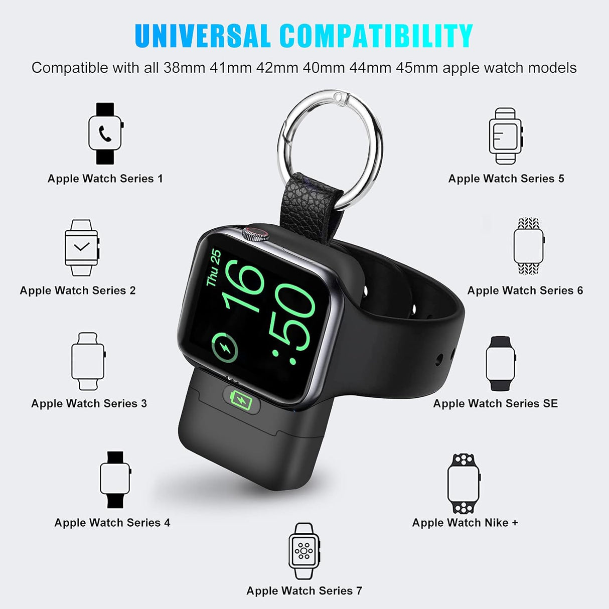 Cargador inalámbrico portátil negro para celular