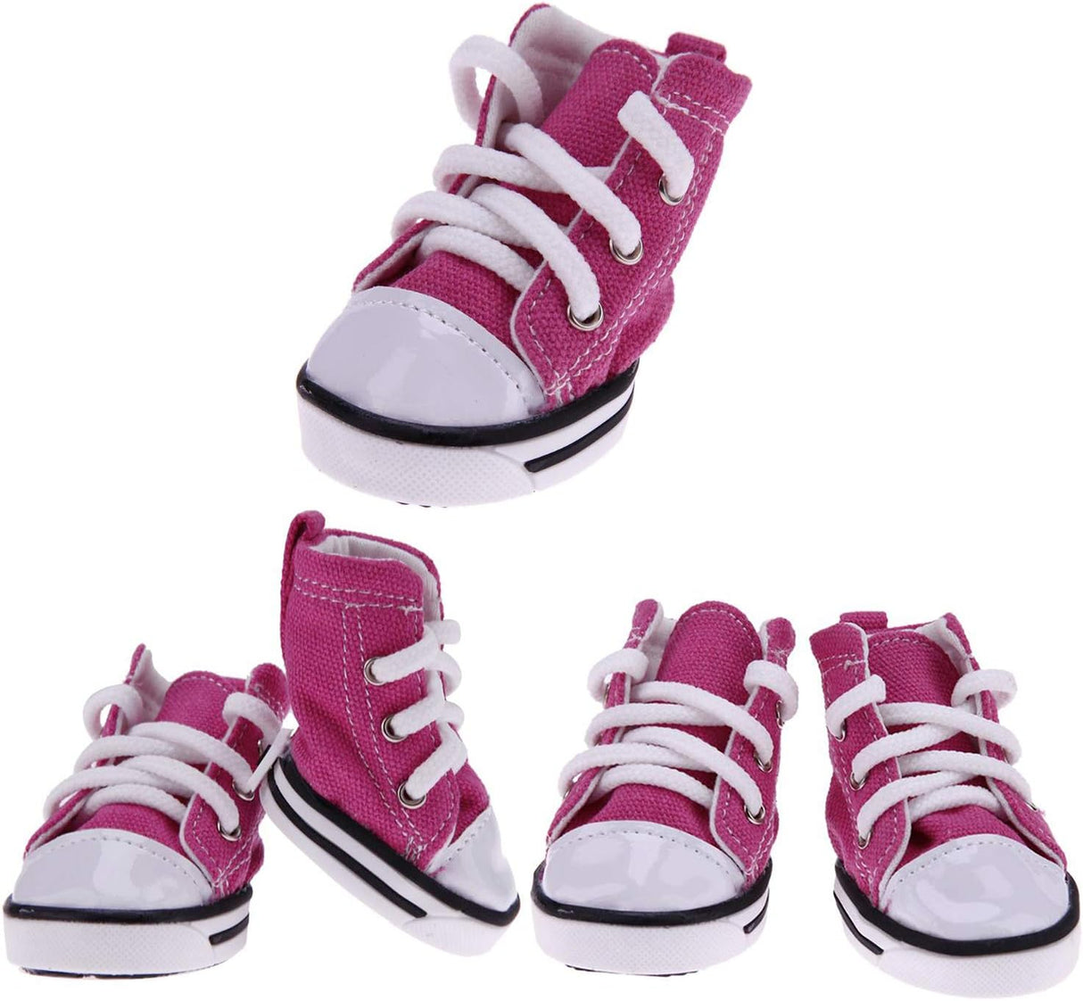 Botas, zapatillas y zapatos deportivos de lona para cachorros de abcGoodefg, zapatos casuales no deslizantes para exteriores, suela de goma y tela interna de algodón suave, Rosado