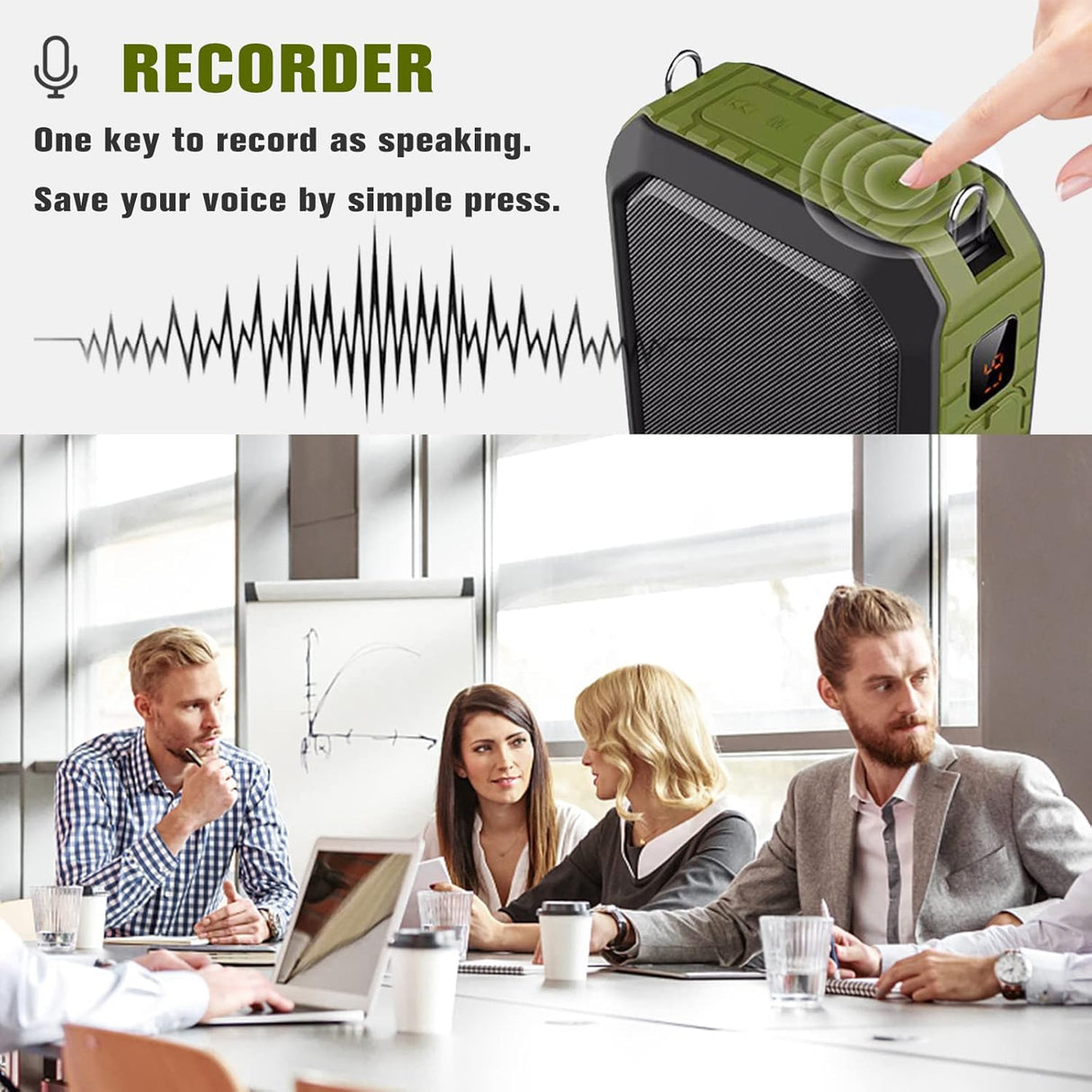 Amplificador de Voz Portátil 18W Micrófono Batería 4400mAh