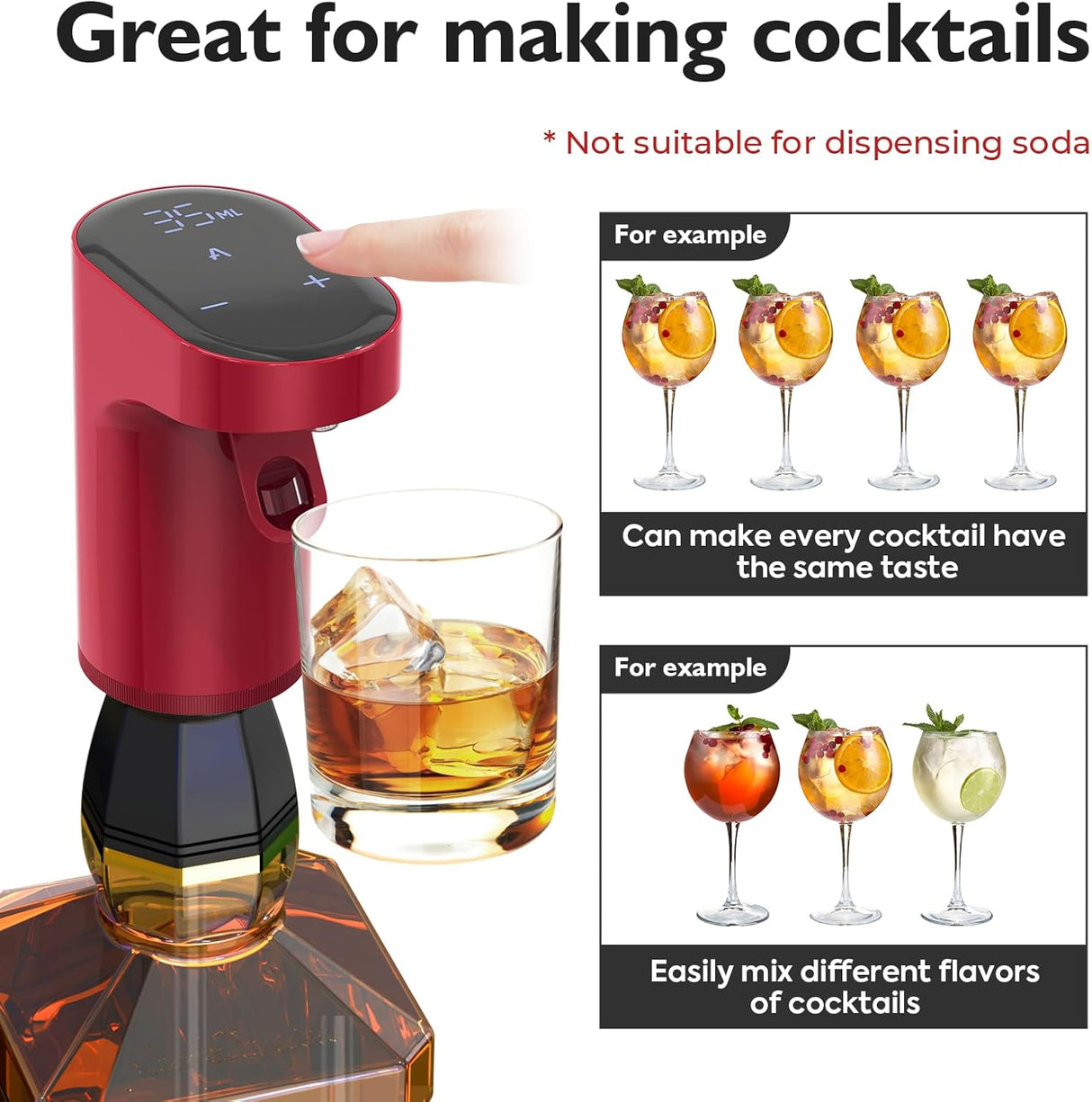 Decantador Eléctrico de Vino Aerador Dispensador Ajustable